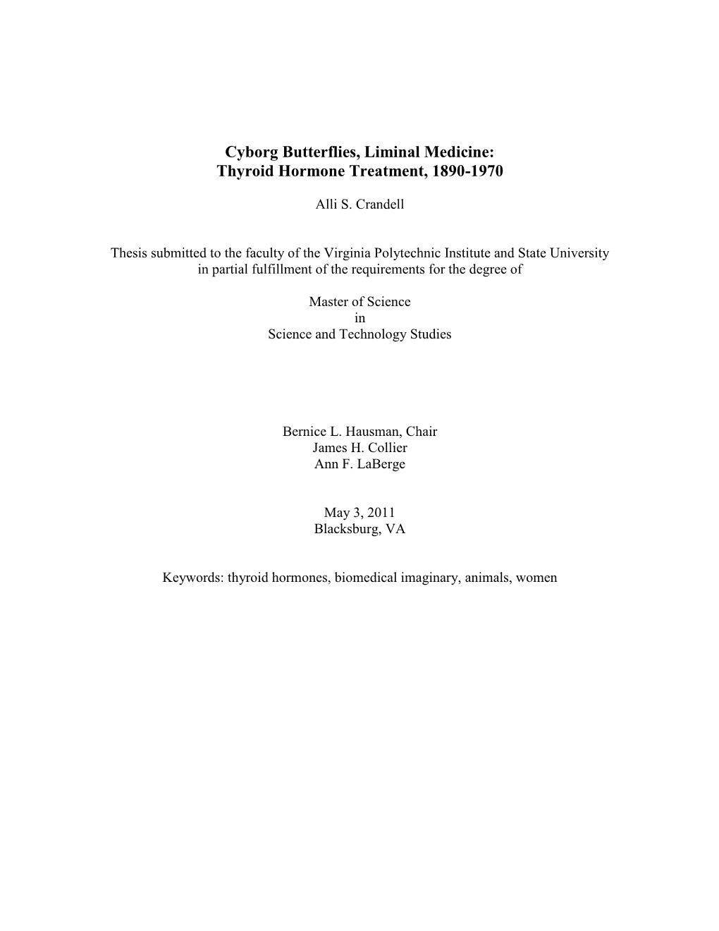 Thyroid Hormone Treatment, 1890-1970