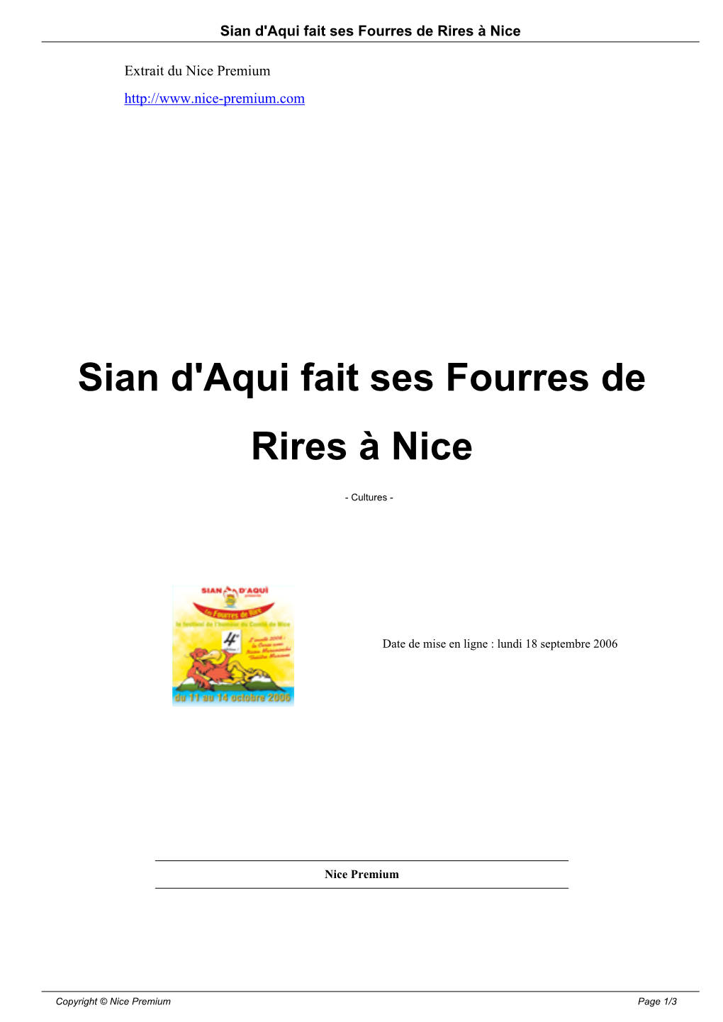 Sian D'aqui Fait Ses Fourres De Rires À Nice