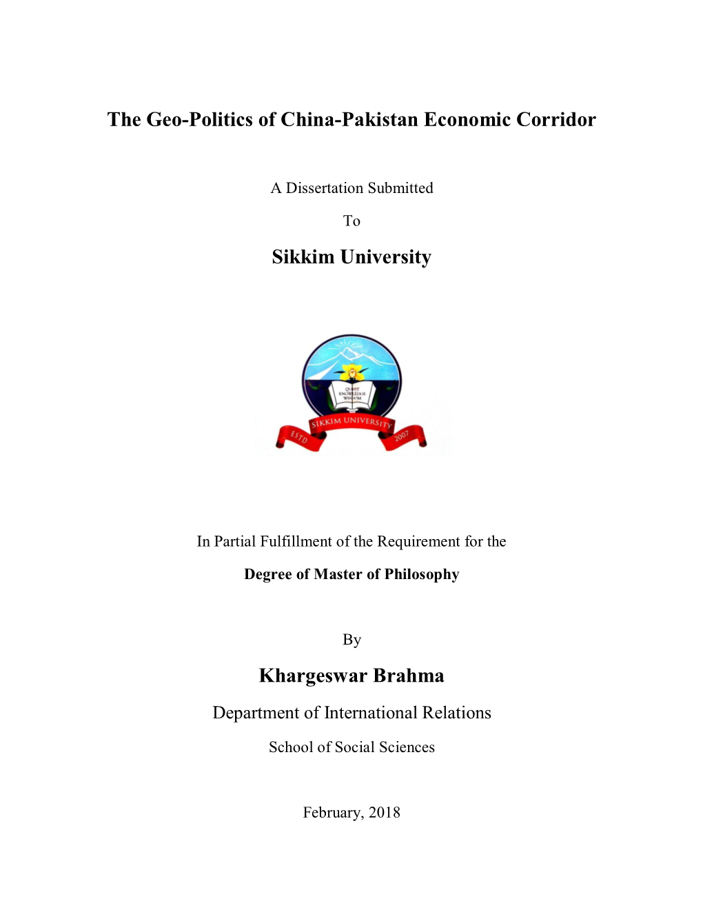 The Geo-Politics of China-Pakistan Economic Corridor