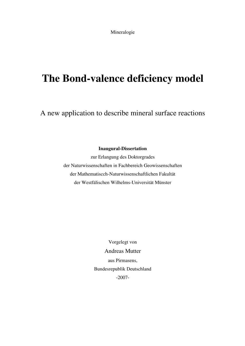 The Bond-Valence Deficiency Model