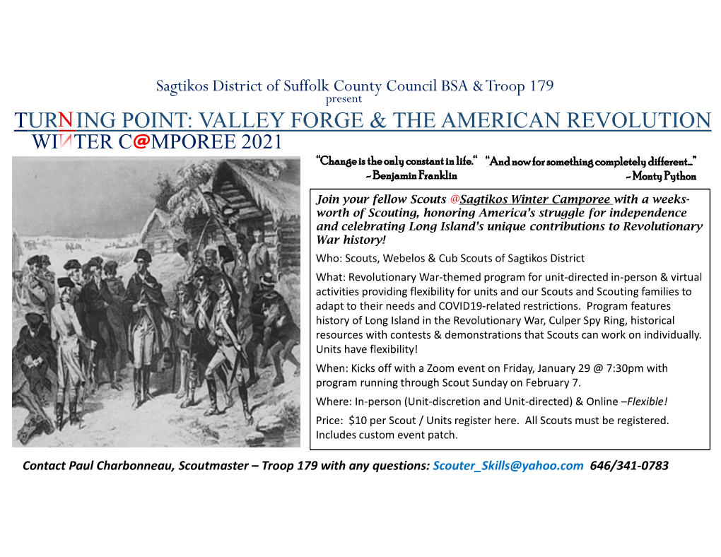 Tur Ing Point: Valley Forge & the American Revolution