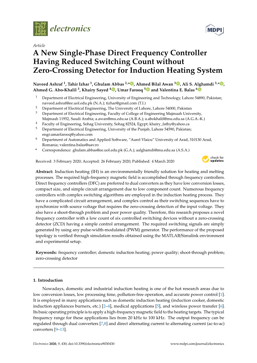 A New Single-Phase Direct Frequency Controller Having Reduced Switching Count Without Zero-Crossing Detector for Induction Heating System