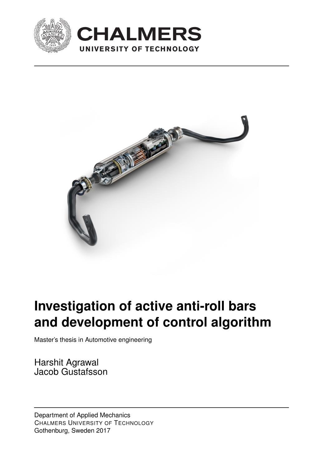 Investigation of Active Anti-Roll Bars and Development of Control Algorithm