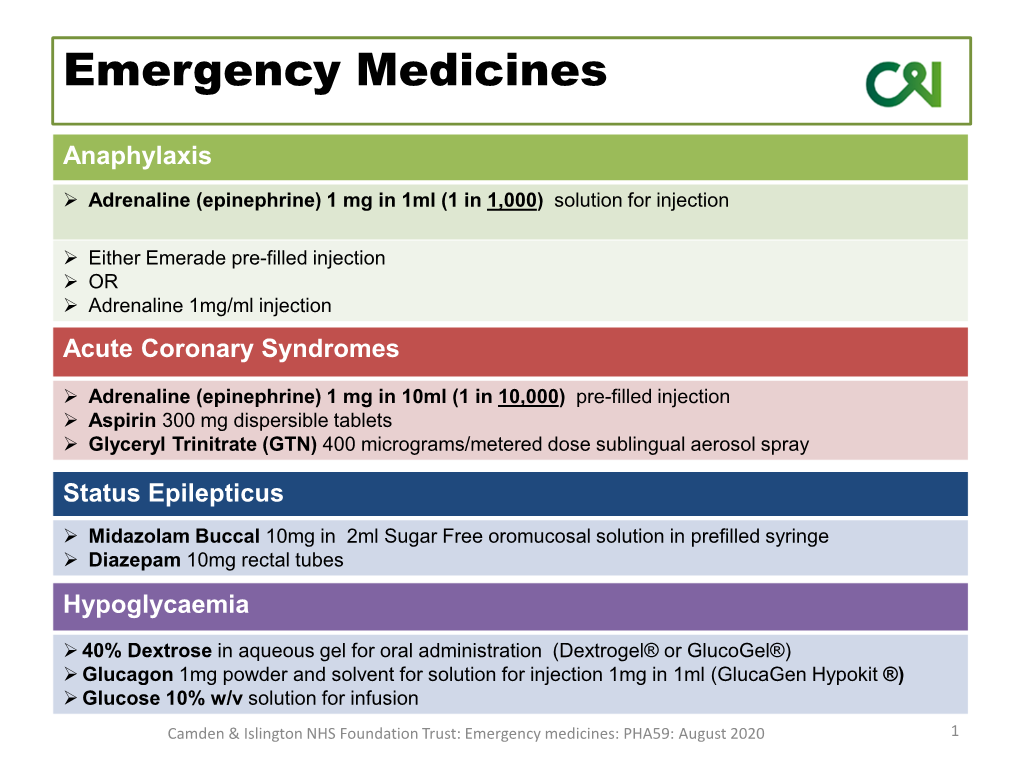 Emergency Bags August 2020.Pdf