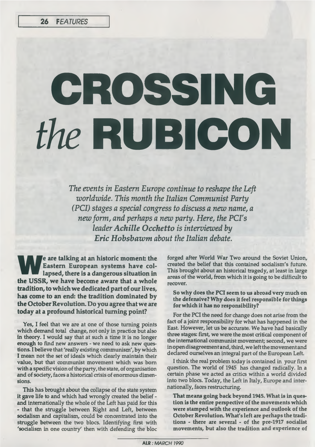 CROSSING the RUBICON