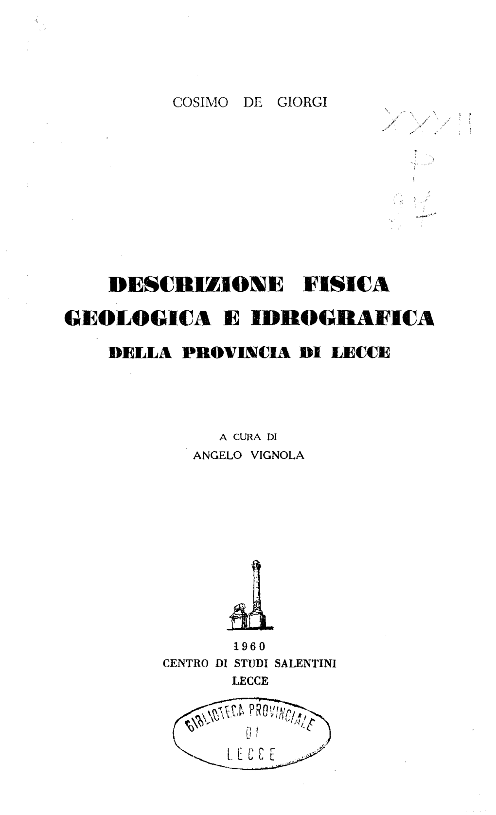 Descrizione Fisica Geologica E Idrografica