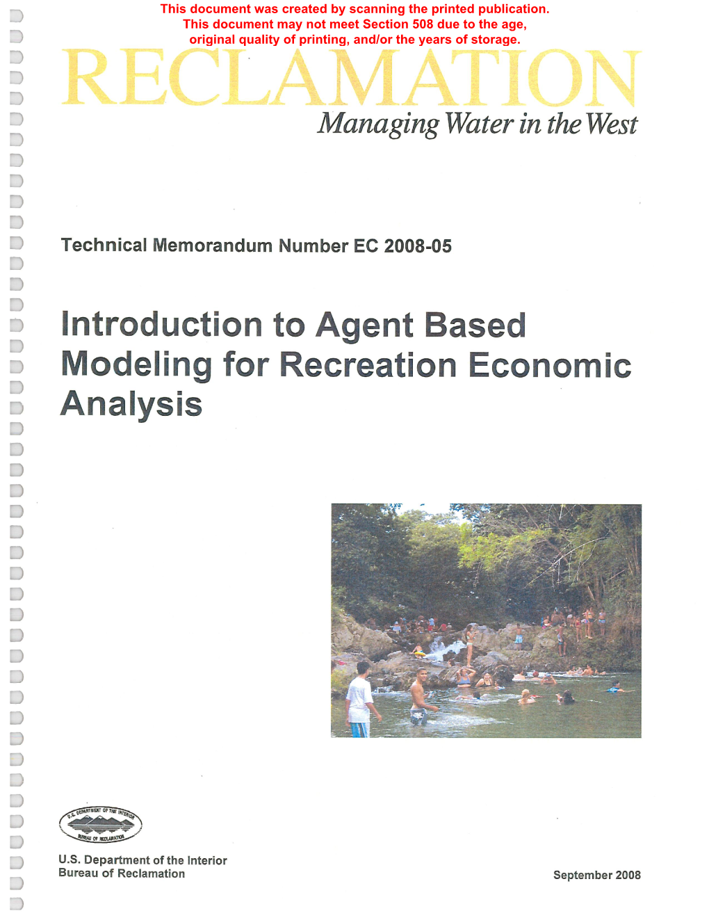 Introduction to Agent Based Modeling for Recreation Economic Analysis