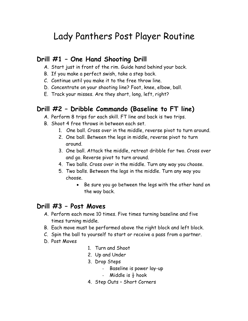 Lady Panther Open Gym Routine
