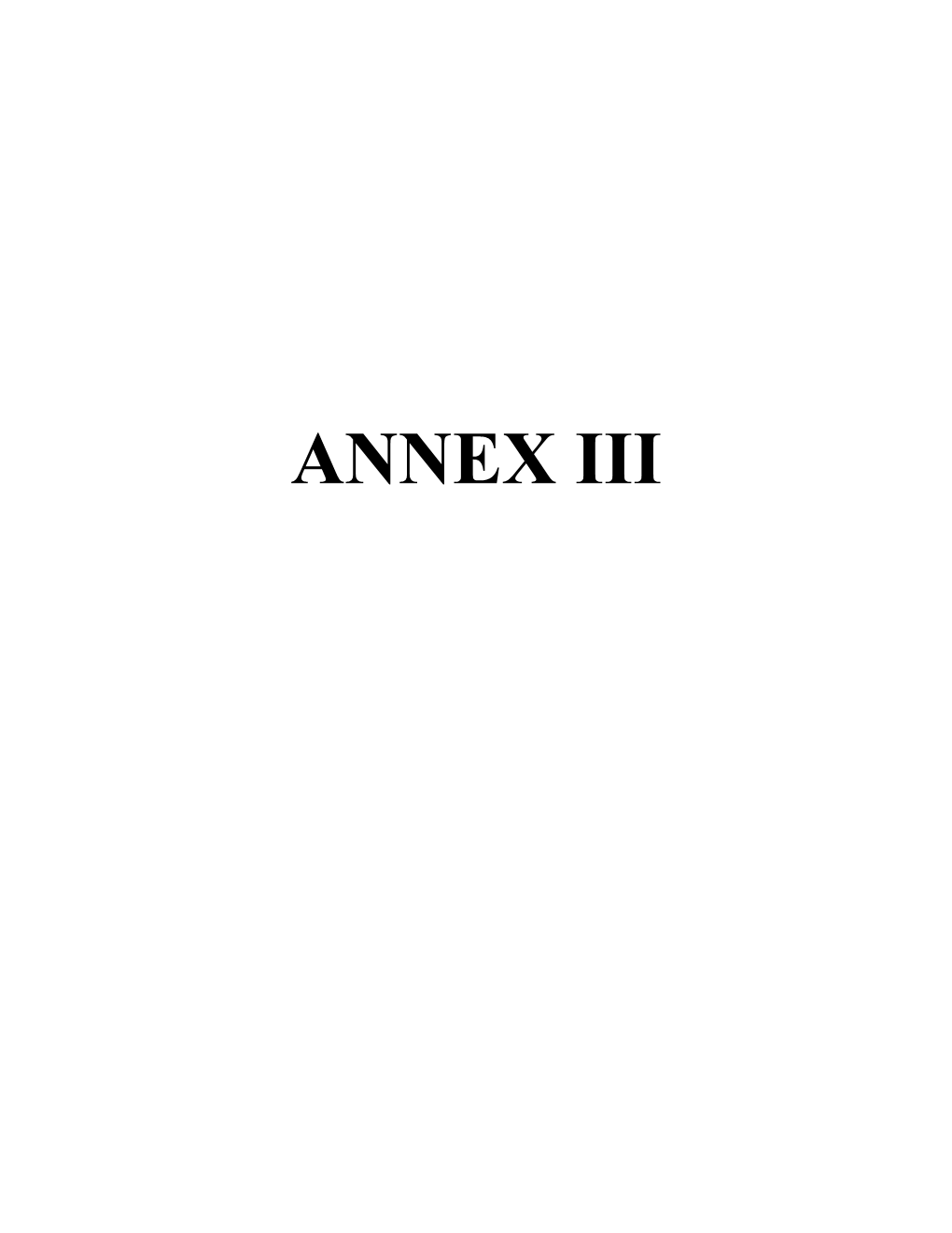 Annex Iii Annex Iii: U.S