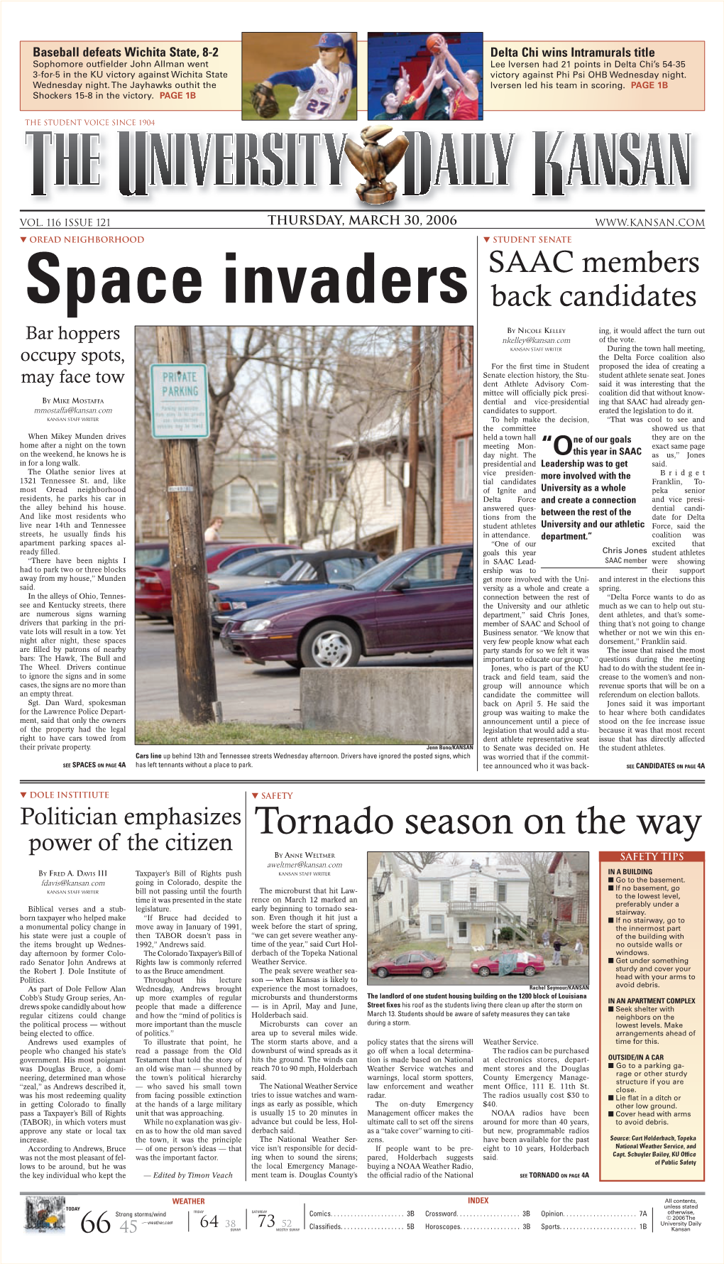 Tornado Season on the Way Power of the Citizen by Anne Weltmer Safety Tips Aweltmer@Kansan.Com by Fred A