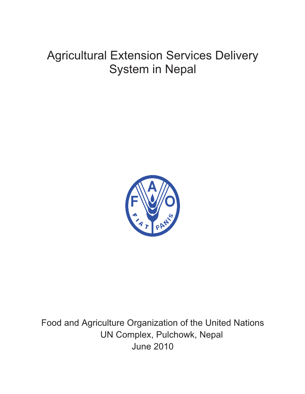 Agricultural Extension Services Delivery System in Nepal