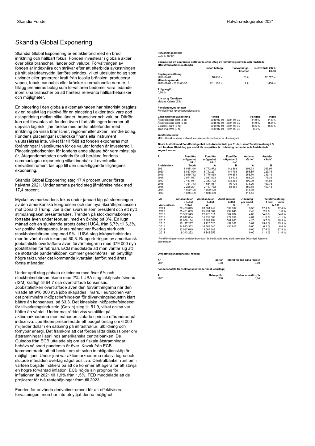 Skandia Global Exponering