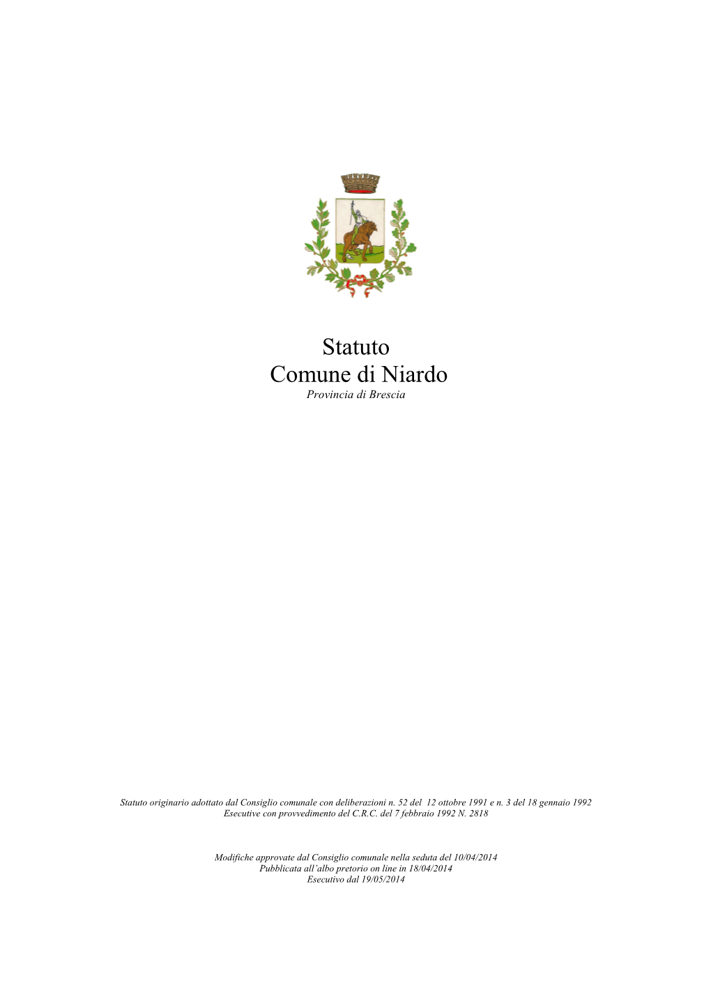 004 Statuto Del Comune Di Niardo Allegato Delibera