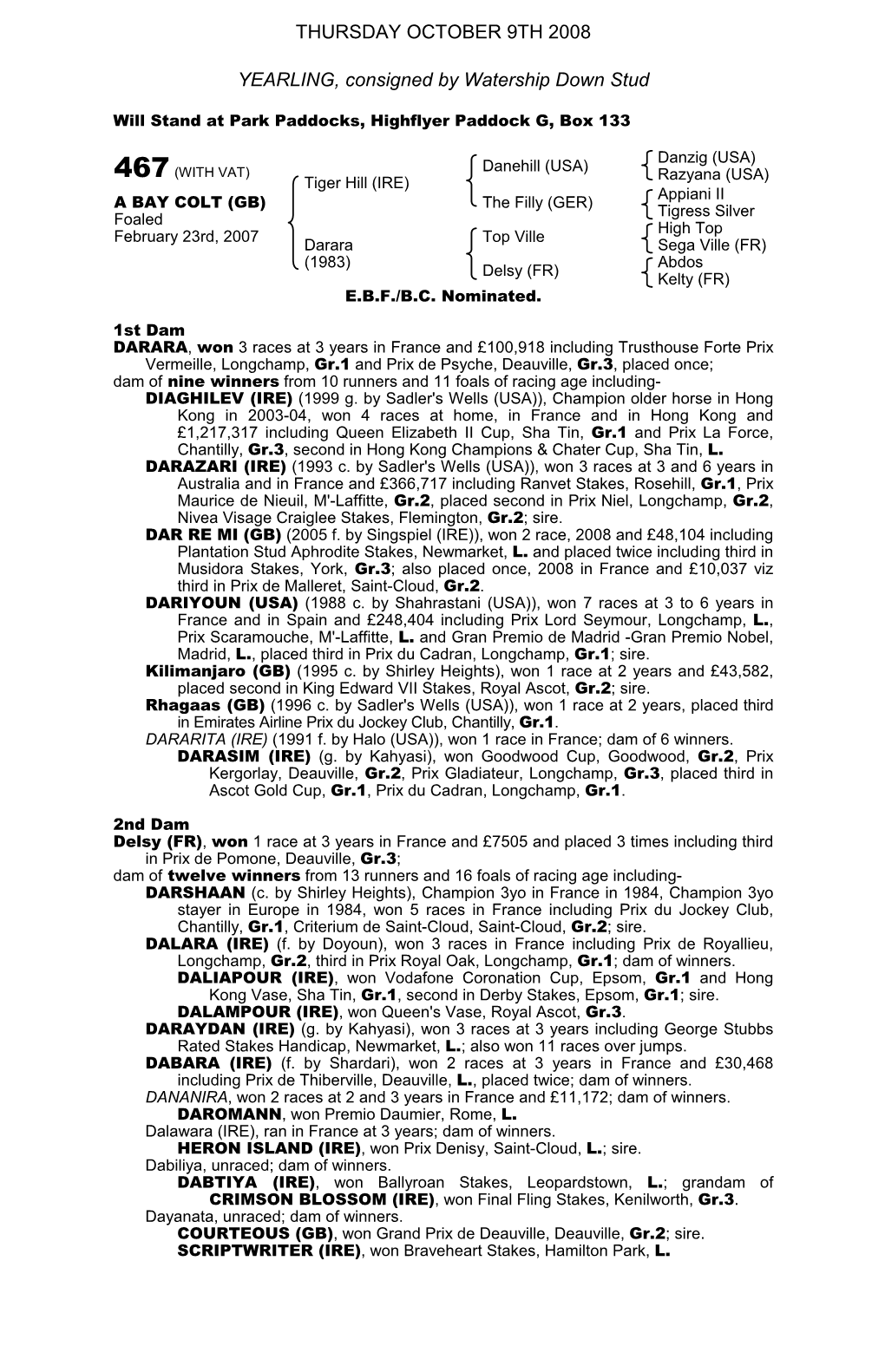 October Yearling Sale Book 1