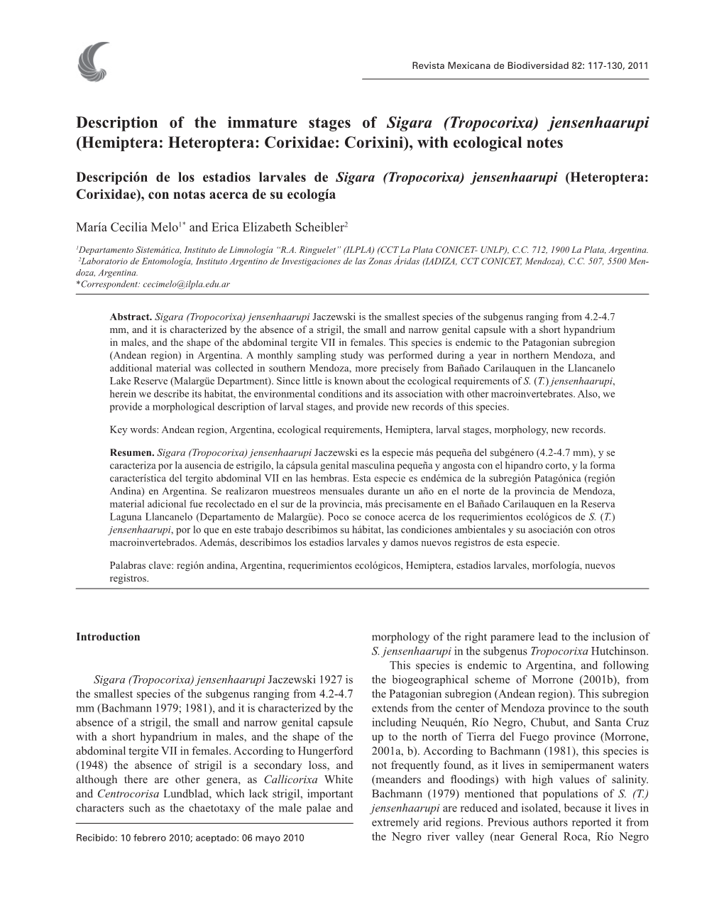 Description of the Immature Stages of Sigara (Tropocorixa) Jensenhaarupi (Hemiptera: Heteroptera: Corixidae: Corixini), with Ecological Notes