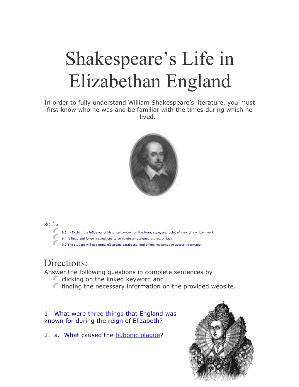 Shakespeare S Life in Elizabethan England