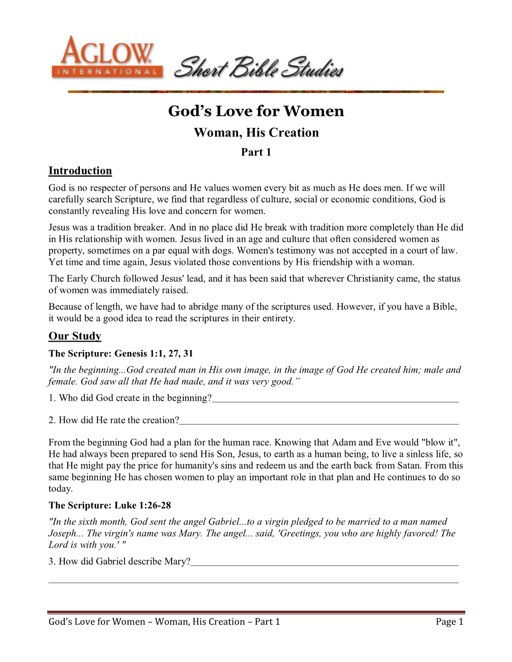 God's Love for Women