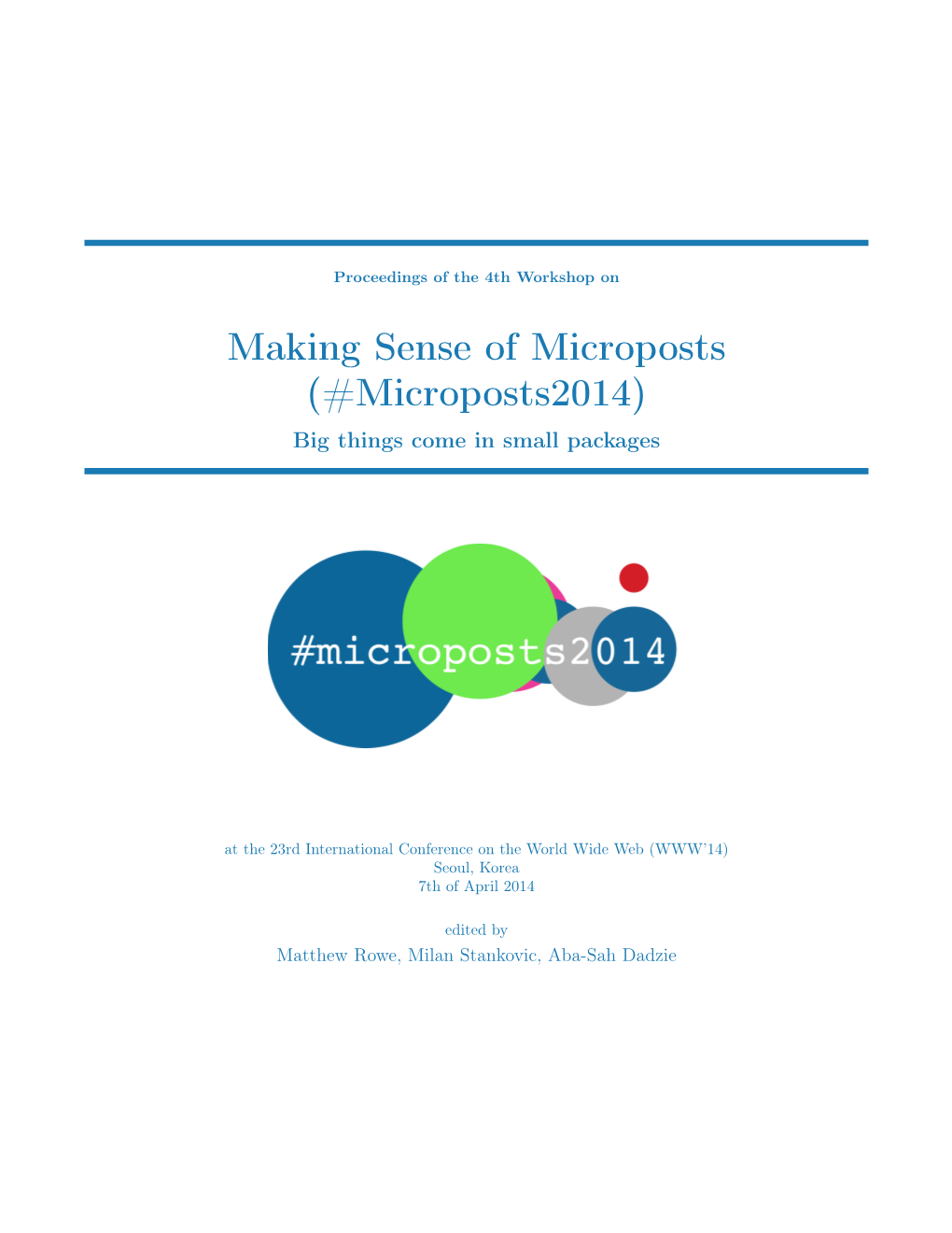 Microposts2014 Proceedings