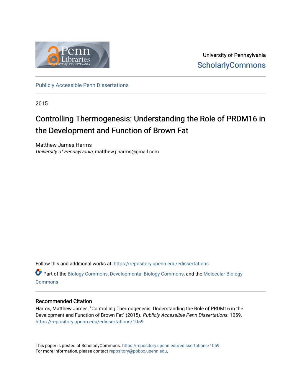 Understanding the Role of PRDM16 in the Development and Function of Brown Fat