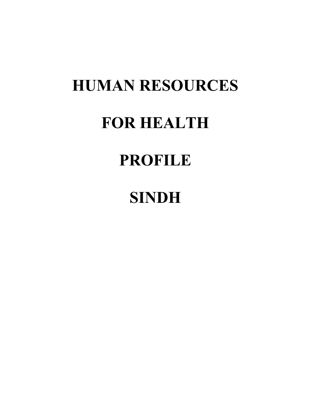 HRH Profile for Sindh 2012.Pdf