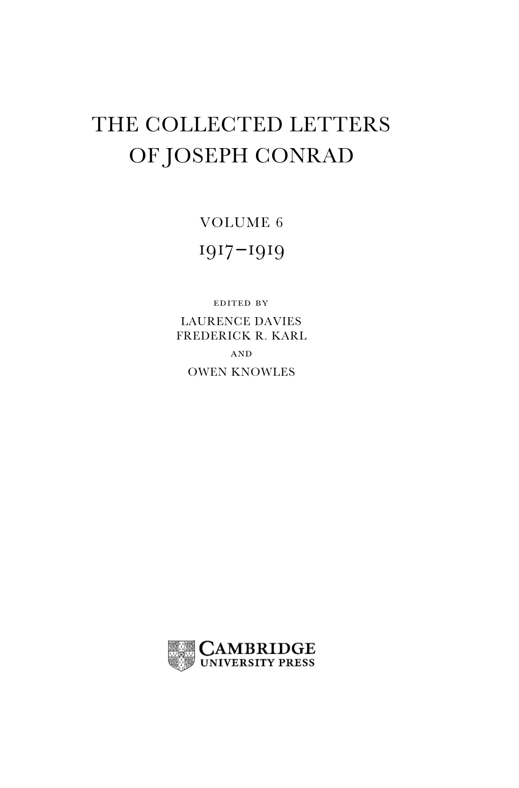 The Collected Letters of Joseph Conrad