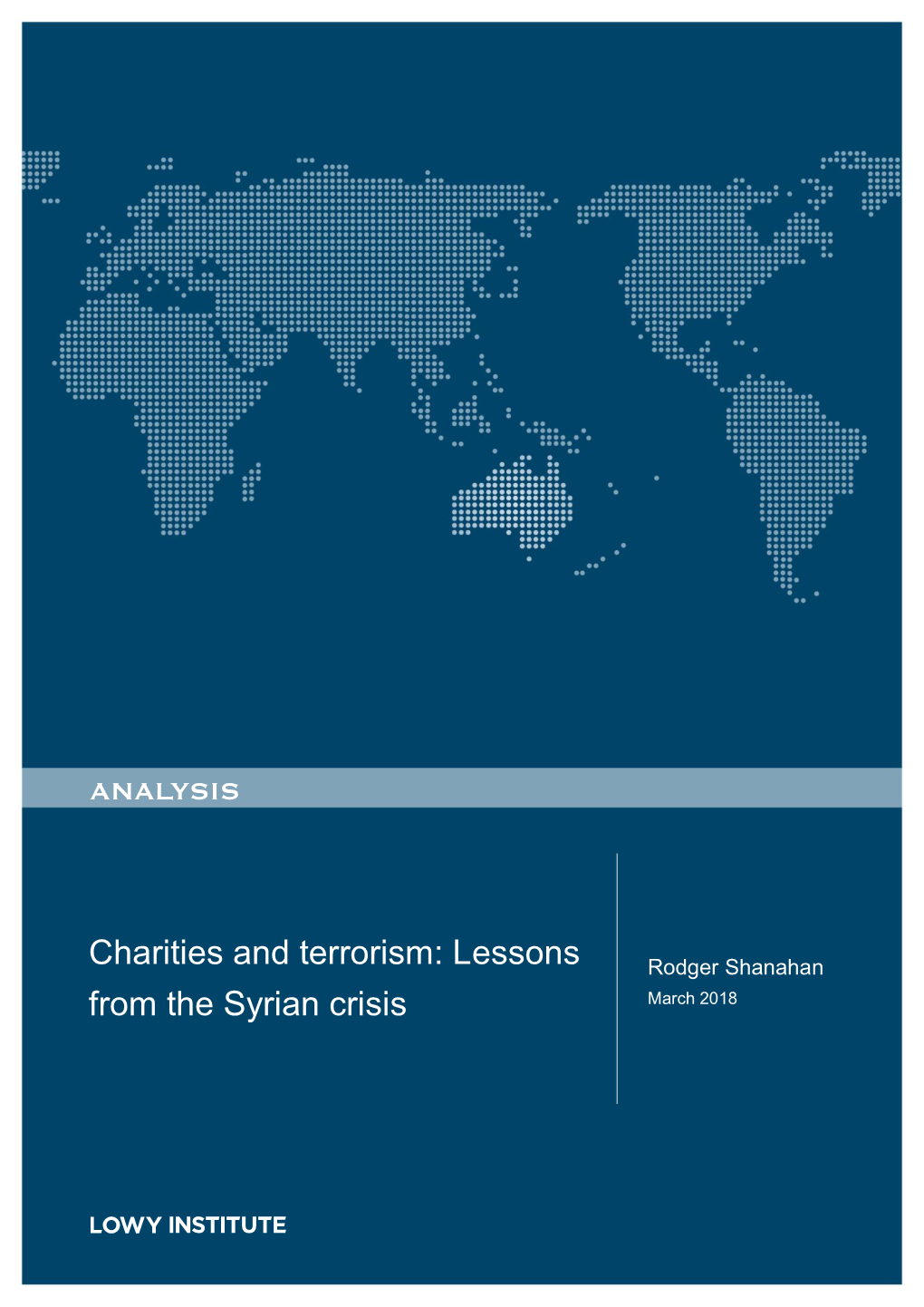 Charities and Terrorism: Lessons from the Syrian Crisis