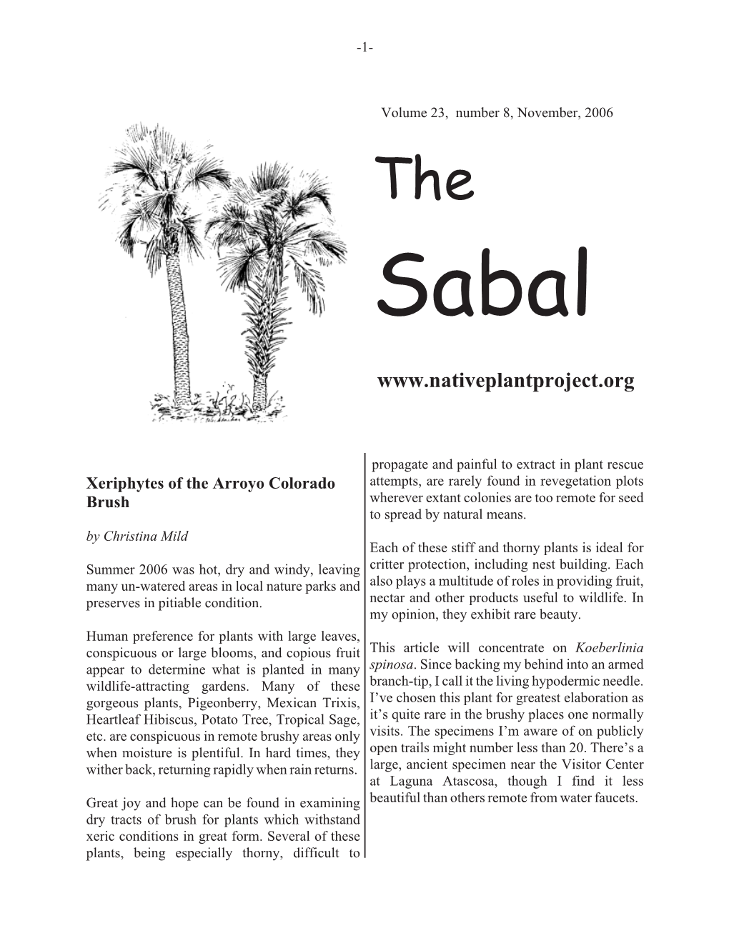 Sabal Nov 06