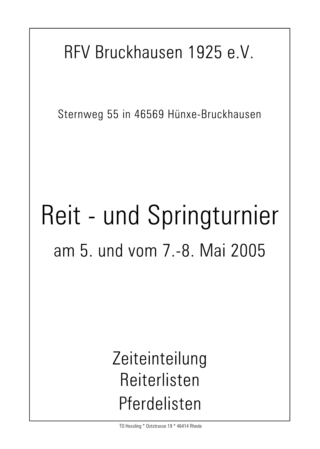 Reit - Und Springturnier Am 5