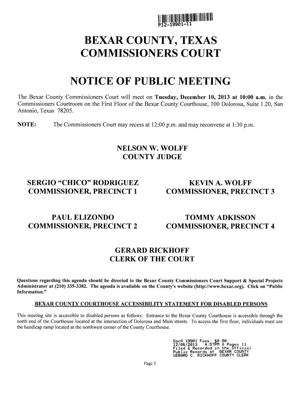 Bexar County, Texas Commissioners Court
