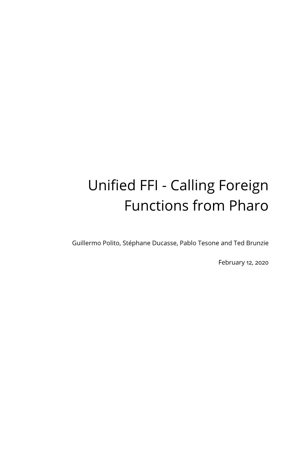 Unified FFI - Calling Foreign Functions from Pharo