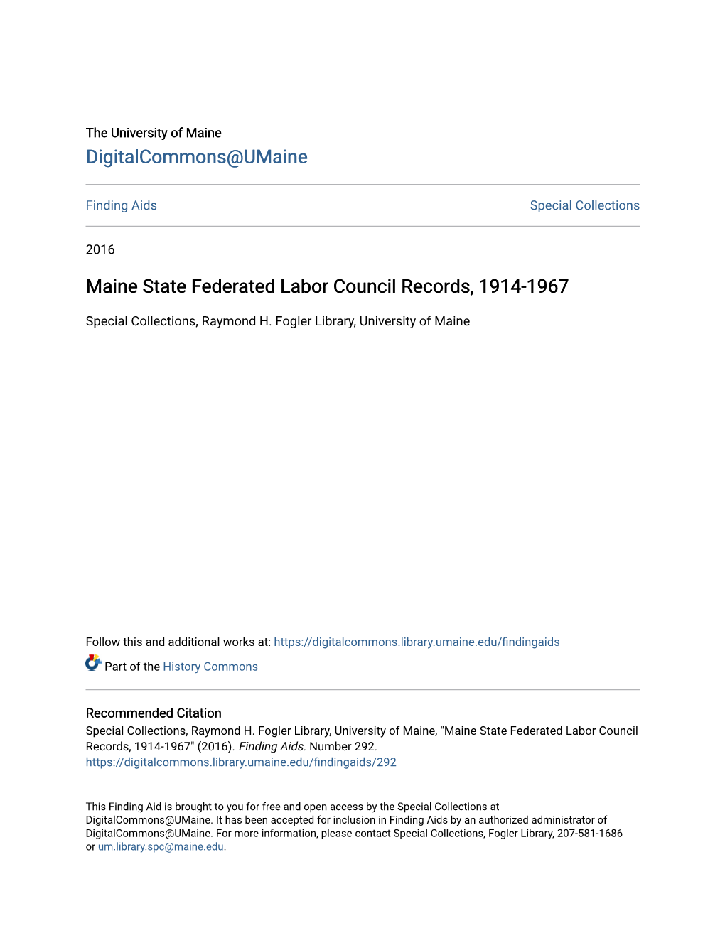 Maine State Federated Labor Council Records, 1914-1967