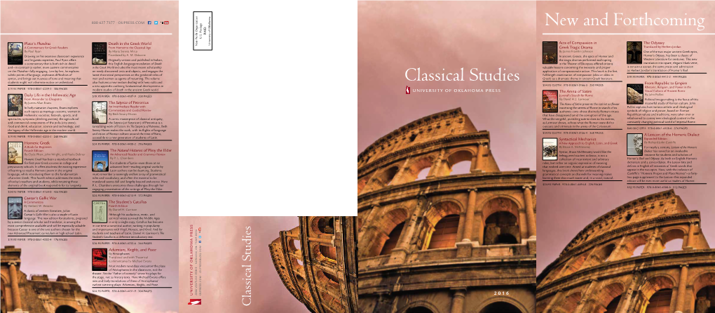 Classical Studies New and Forthcoming