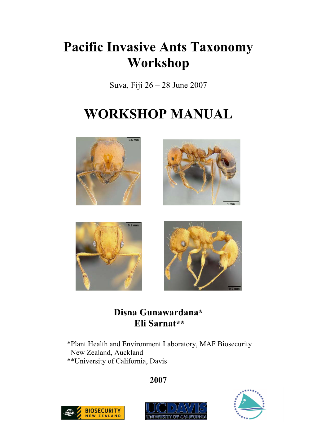 Pacific Invasive Ant Identification Workshop