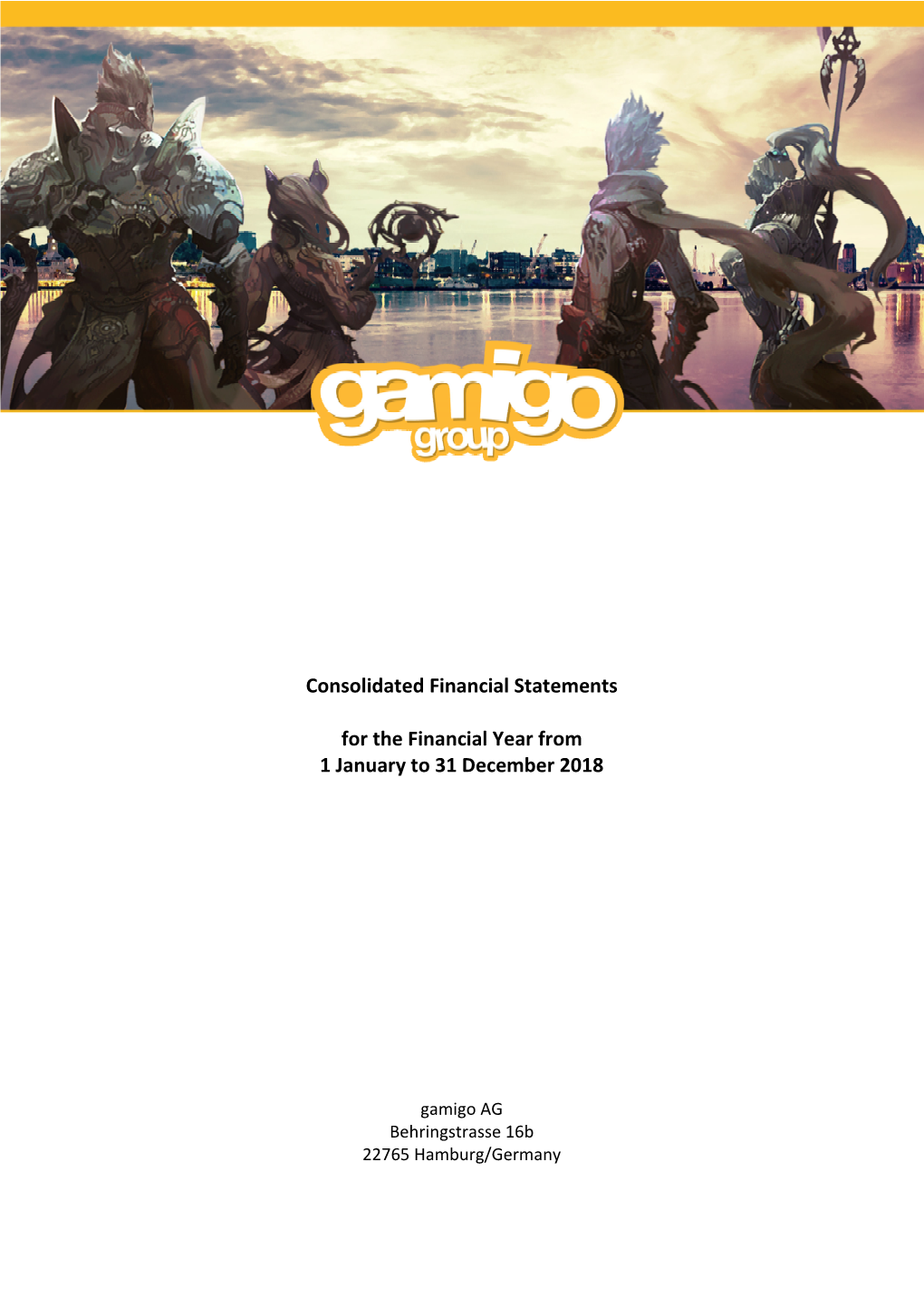 Consolidated Financial Statements for the Financial Year from 1 January to 31 December 2018 Page