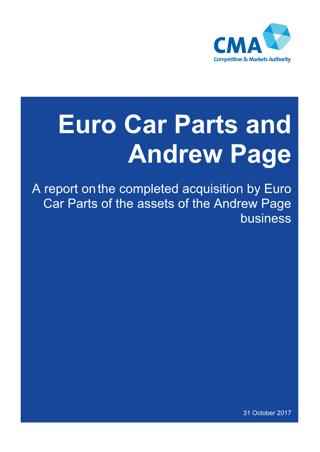 Euro Car Parts / Andrew Page Merger Inquiry: Final Report