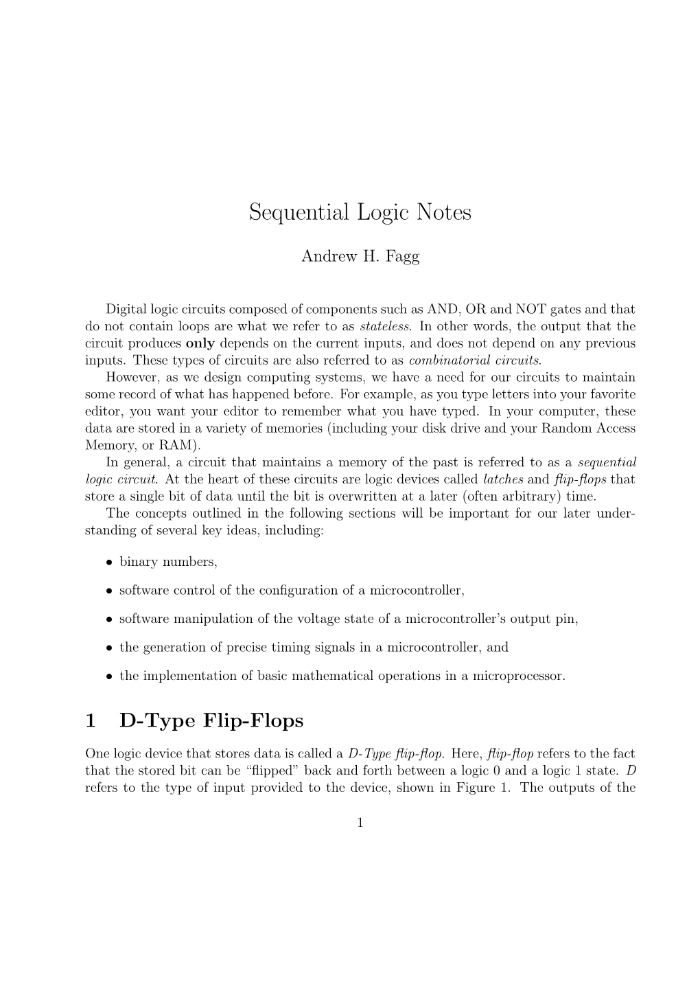 Sequential Logic Notes