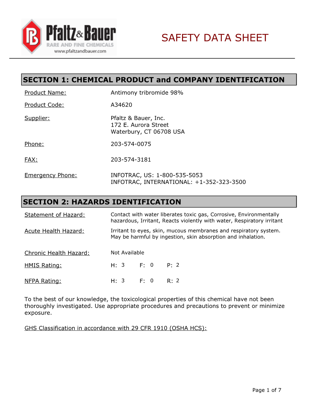 Safety Data Sheet