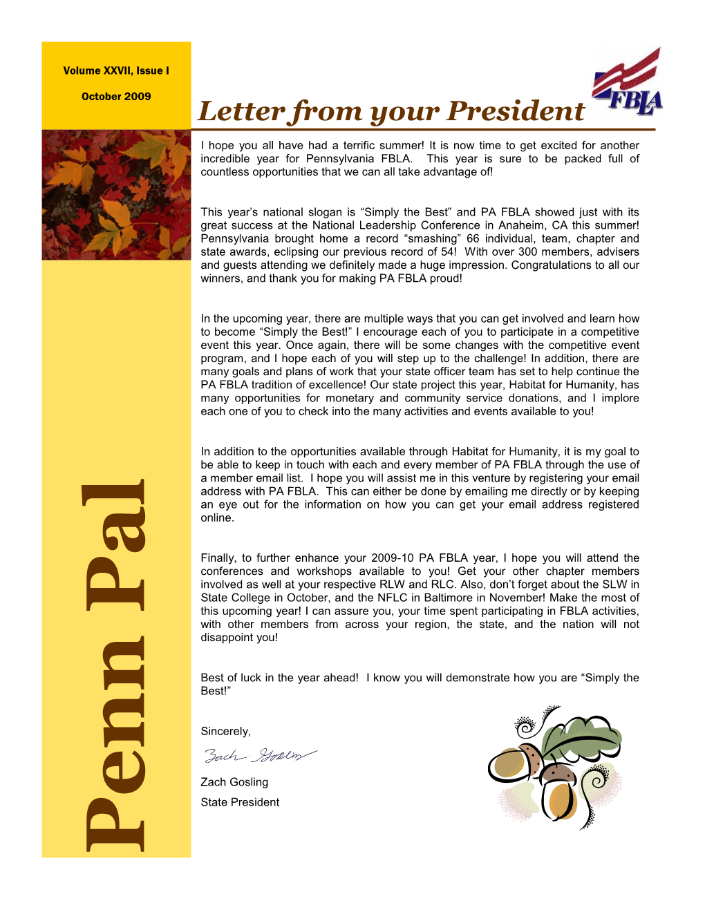 Letter from Your President