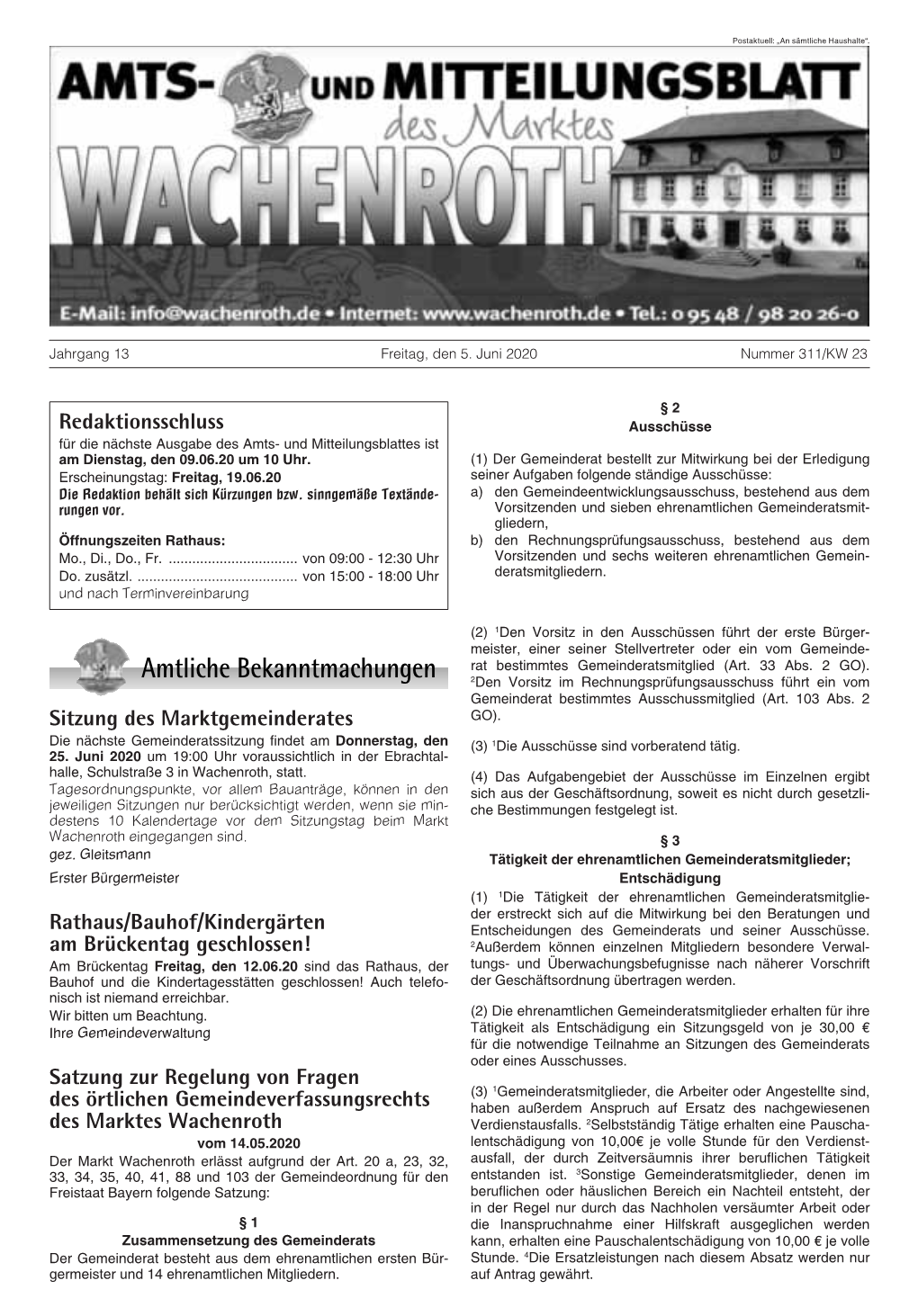 Amtsblatt Nr. 311 – 05.06.20