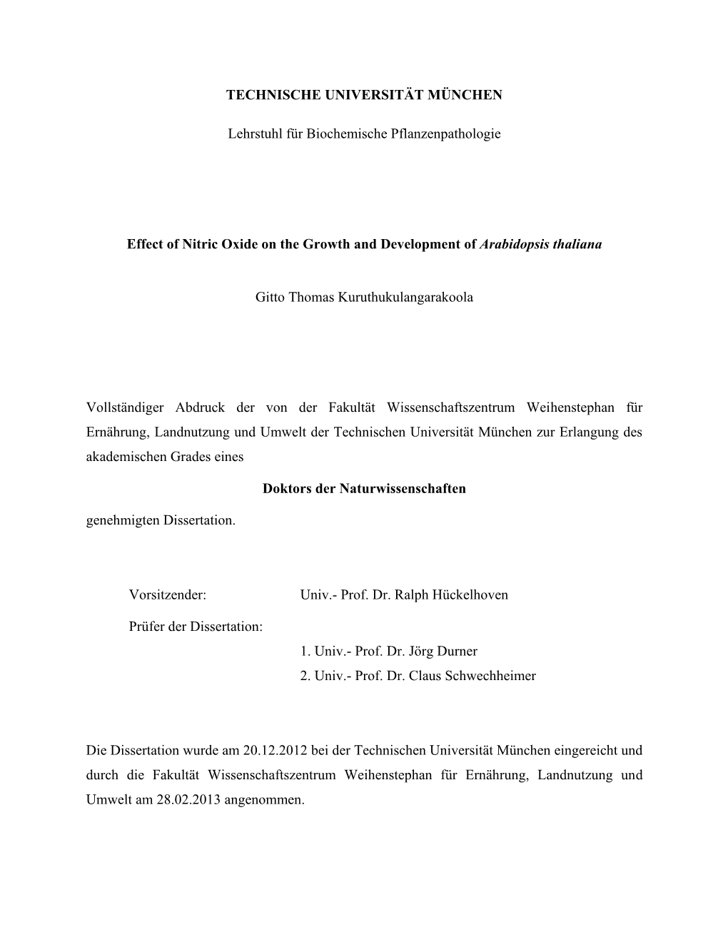 TECHNISCHE UNIVERSITÄT MÜNCHEN Lehrstuhl Für