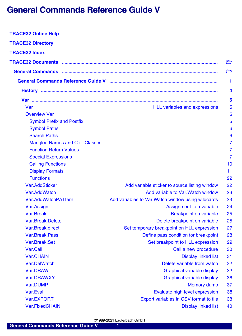 General Commands Reference Guide V