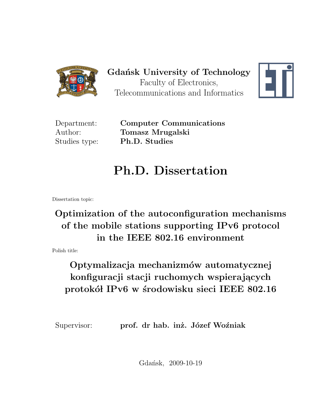 Ph.D. Dissertation