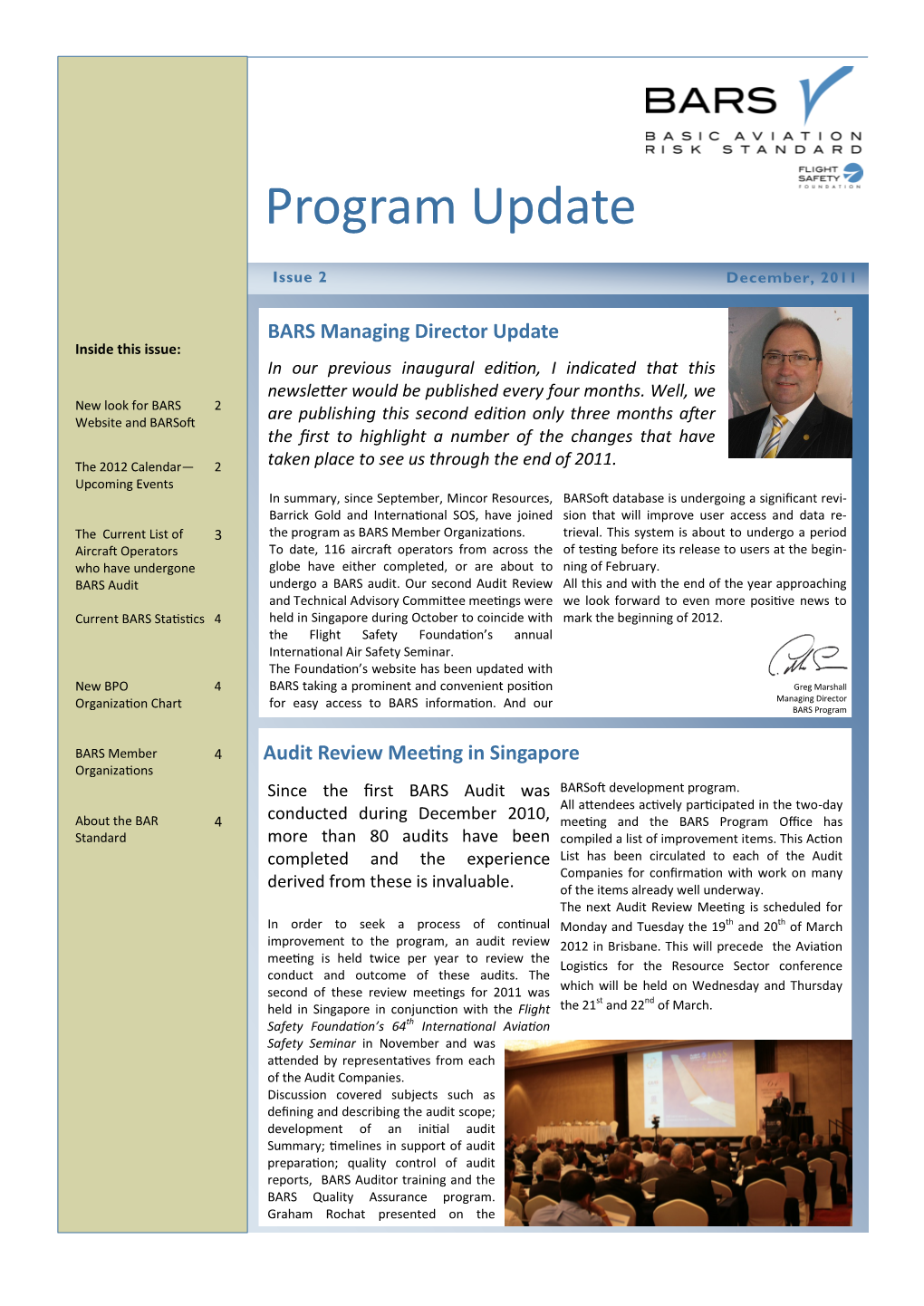 BARS Program Update December 2011