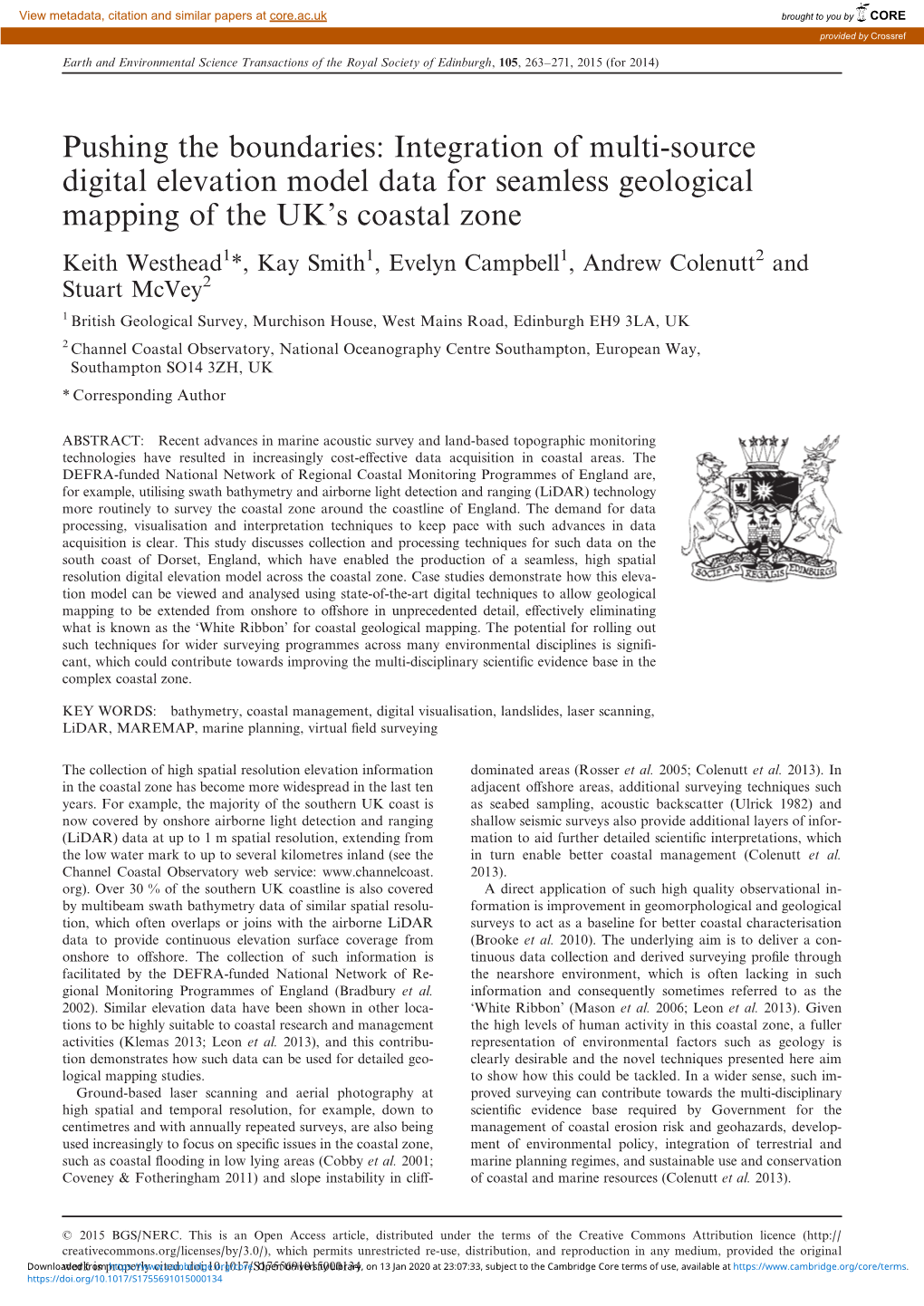 Integration of Multi-Source Digital Elevation Model Data for Seamless