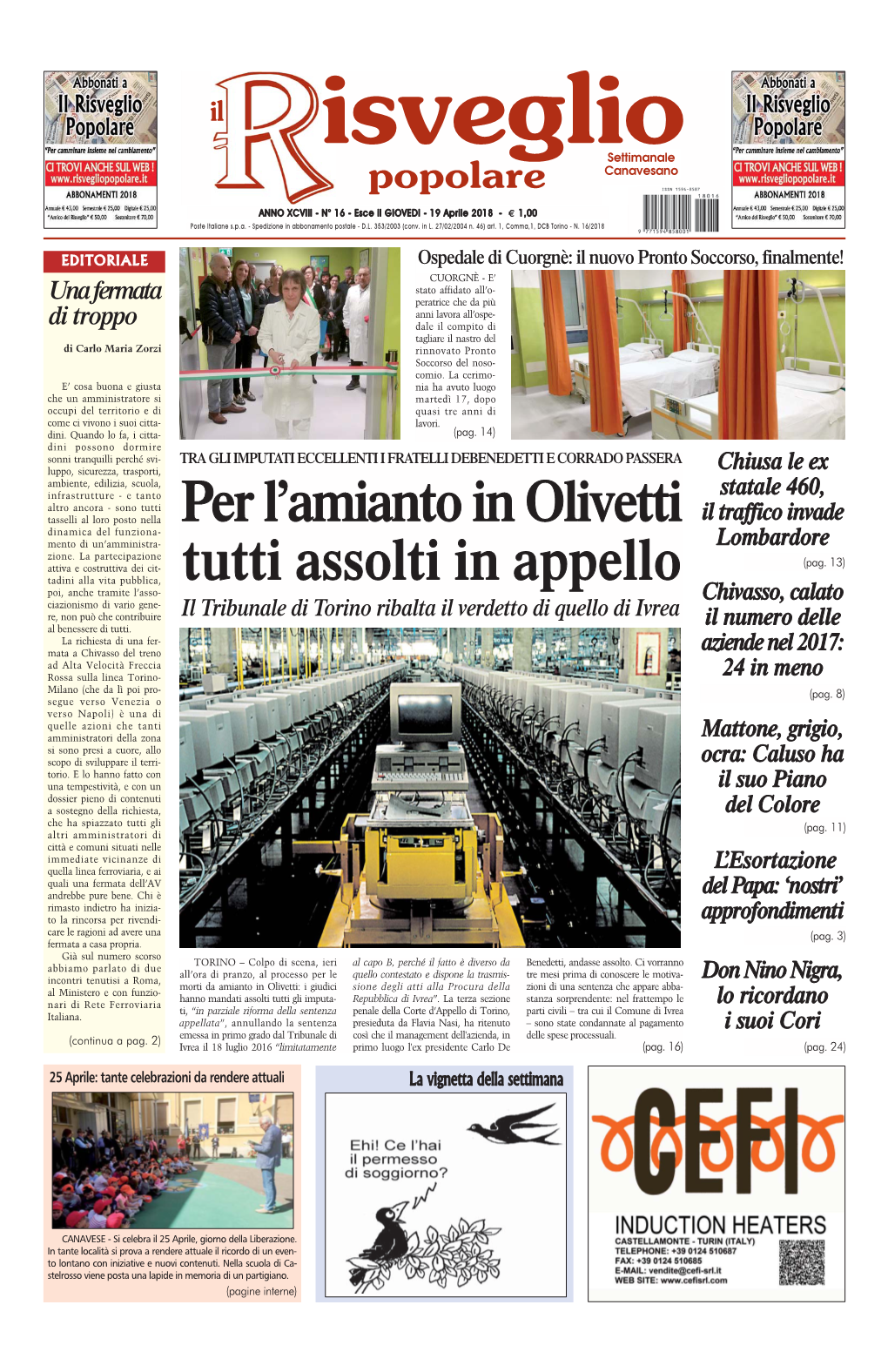 Per L'amianto in Olivetti Tutti Assolti in Appello