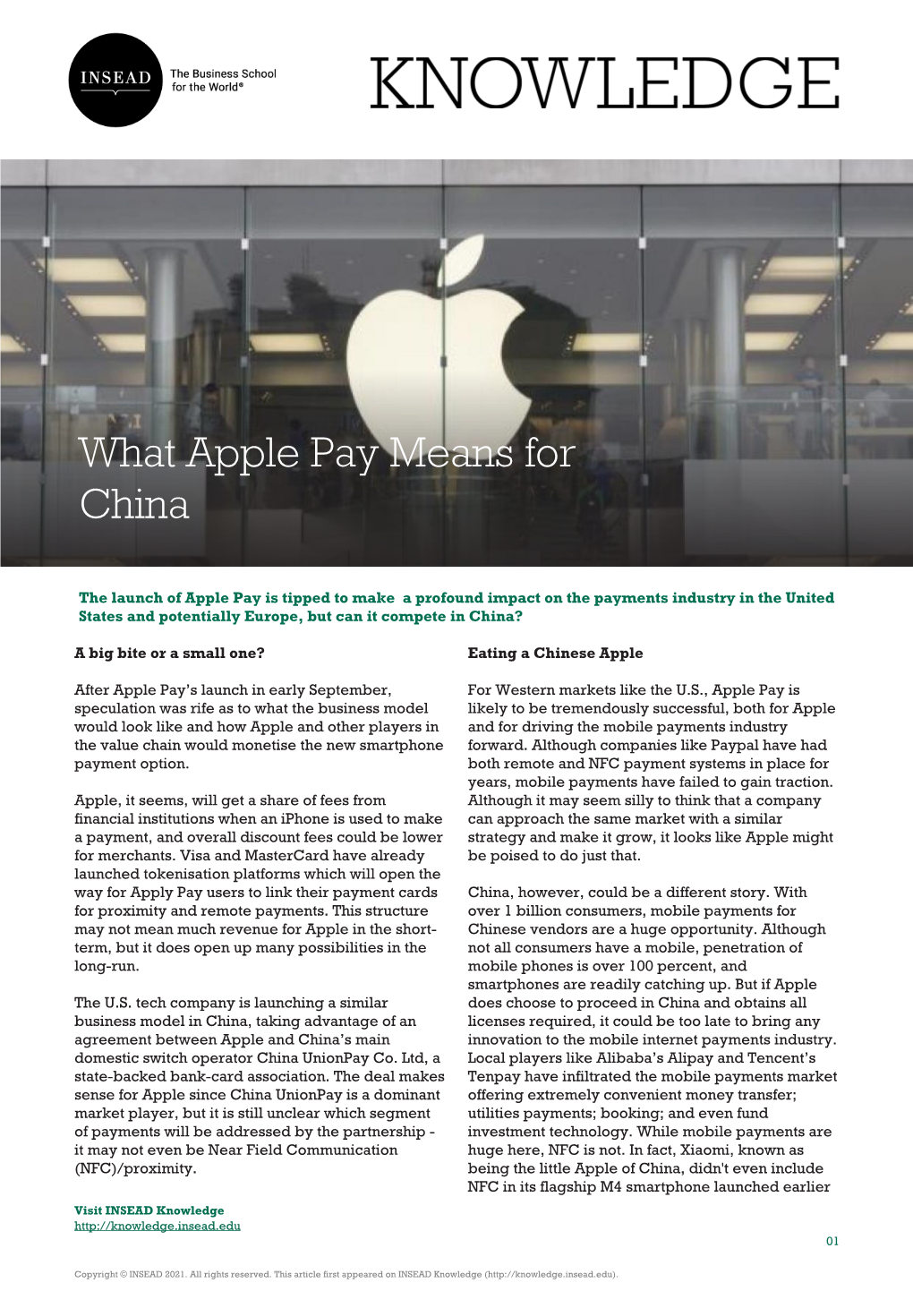 What Apple Pay Means for China