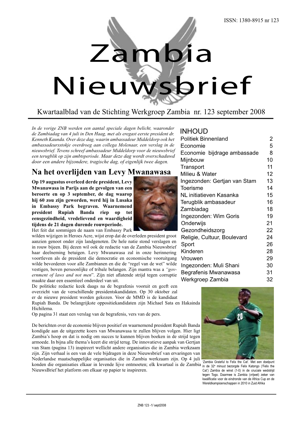 Zambia Nieuwsbrief Kwartaalblad Van De Stichting Werkgroep Zambia Nr