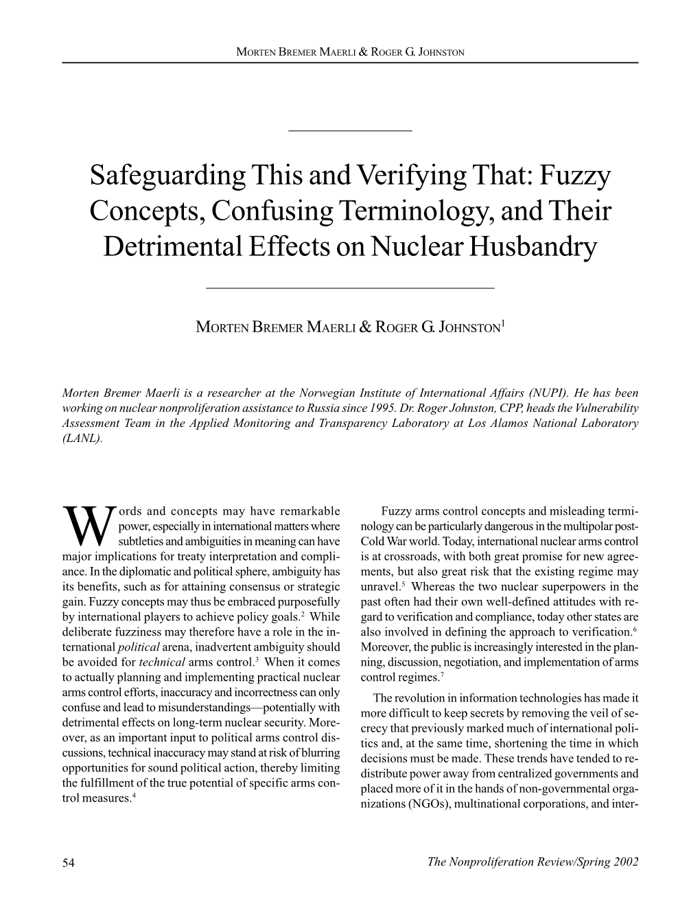 Safeguarding This and Verifying That: Fuzzy Concepts, Confusing Terminology, and Their Detrimental Effects on Nuclear Husbandry