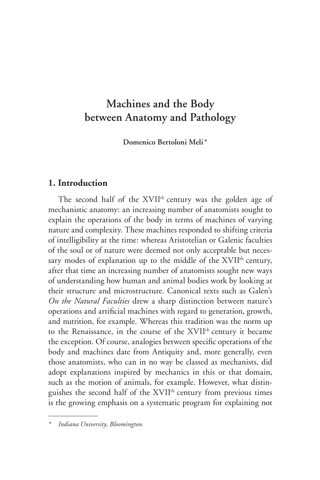 Machines and the Body Between Anatomy and Pathology