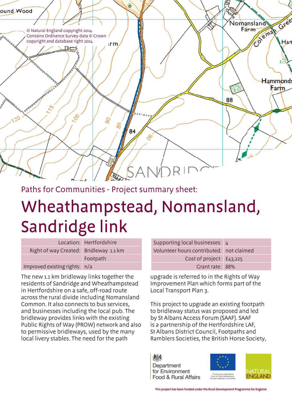 Wheathampstead, Nomansland, Sandridge Link